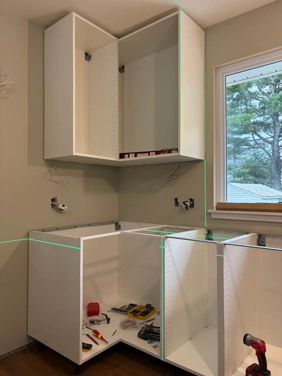 Base and corner cabinet installation, project photo 12