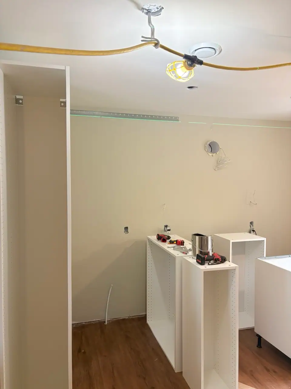 Suspension rail layout and installation, project photo 2